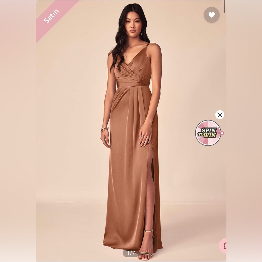 Azazie Bronzer Aqua Stretch Bridesmaid Dress